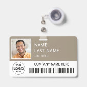 Firmenlogo Mitarbeiterfoto Tan ID  Ausweis (Vorderseite mit Ausziehbar)