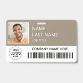 Firmenlogo Mitarbeiterfoto Tan ID  Ausweis (Vorderseite)