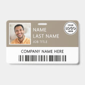 Firmenlogo Mitarbeiterfoto Tan ID Ausweis (Vorderseite)