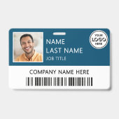 Firmenlogo Mitarbeiterfoto Teal ID Ausweis (Vorderseite)