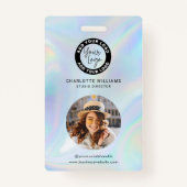Firmenlogo MitarbeiterInnen Holografisches Foto-ID Ausweis (Vorderseite)