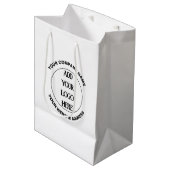 Firmenlogo Mittlere Geschenktüte (Vorderseite Schrägansicht)