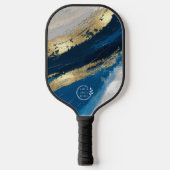 Firmenlogo Modern Abstraktes blaues Unternehmen Pickleball Schläger (Vorderseite)