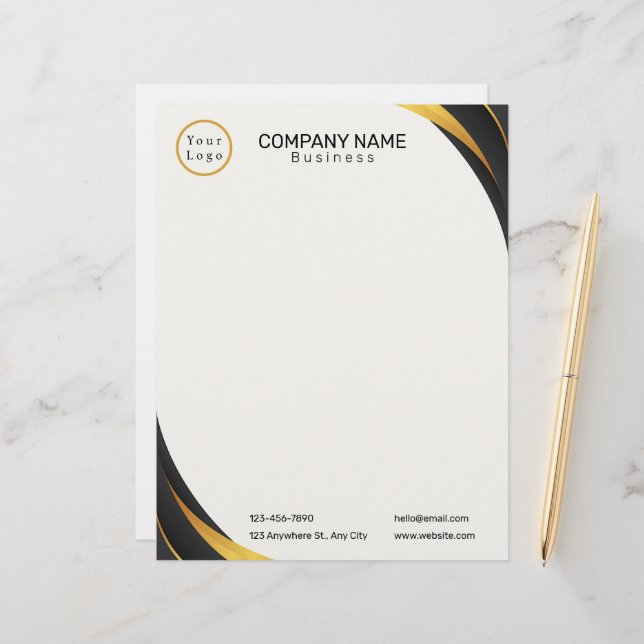 Firmenlogo Modern Beruflich Briefbogen (Vorderseite/Rückseite Beispiel)