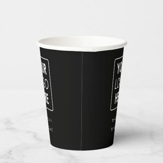 Firmenlogo Modern Berufliche Schwarz Pappbecher (Rechts)
