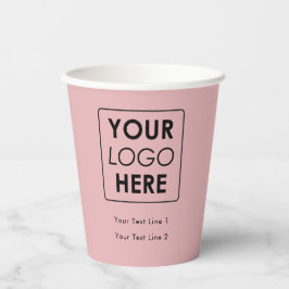 Firmenlogo Modern Berufliches, einfaches Rosa Pappbecher