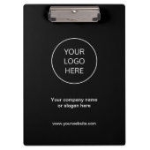 Firmenlogo Modern Black Clipboard Klemmbrett (Vorderseite)