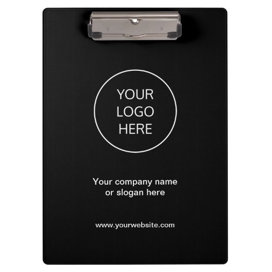 Firmenlogo Modern Black Clipboard Klemmbrett (Vorderseite)