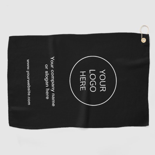 Firmenlogo Modern Black Golf Towel Golfhandtuch (Horizontal)