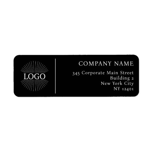 Firmenlogo Modern Black Return Address Label (Vorne)