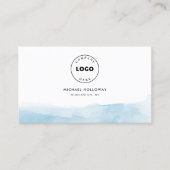 Firmenlogo Modern Blue Ombre Modern Visitenkarte (Vorderseite)