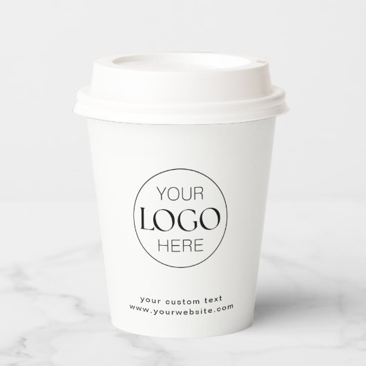 Firmenlogo Modern, einfach, sauber Pappbecher (Vorderseite)