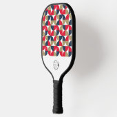 Firmenlogo Modern geometrisch rotes blaues Firmenl Pickleball Schläger (Links)