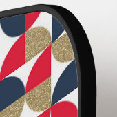 Firmenlogo Modern geometrisch rotes blaues Firmenl Pickleball Schläger (Linke Seite)