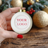 Firmenlogo Modern Gold Script Keramik Kugel-Ornament