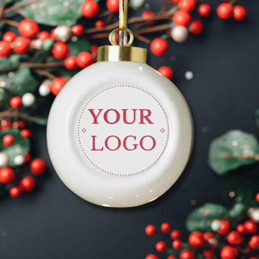 Firmenlogo Modern Gold Script Keramik Kugel-Ornament