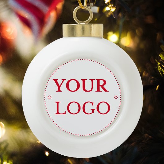 Firmenlogo Modern Gold Script Keramik Kugel-Ornament