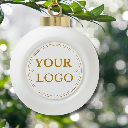 Firmenlogo Modern Gold Script Keramik Kugel-Ornament