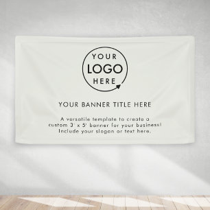Firmenlogo Modern Minimal Gray 5' Banner