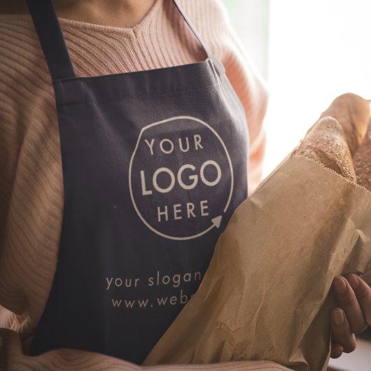 Firmenlogo | Modern Minimalistisch Navy Blue Schürze