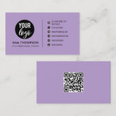 Firmenlogo Modern Minimalistischer QR-Code Lila Visitenkarte (Vorne/Hinten)