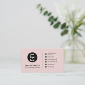 Firmenlogo Modern Minimalistischer QR-Code Rosa Visitenkarte (Stehend Vorderseite)