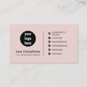 Firmenlogo Modern Minimalistischer QR-Code Rosa Visitenkarte (Vorderseite)