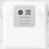 Firmenlogo Modern minimalschwarz Quadratischer Aufkleber (Tasche)