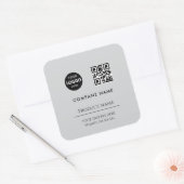 Firmenlogo Modern minimalschwarz Quadratischer Aufkleber (Umschlag)