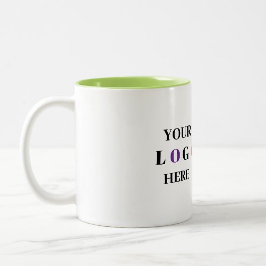 Firmenlogo Modern mit QR-Tasse Zweifarbige Tasse (Links)