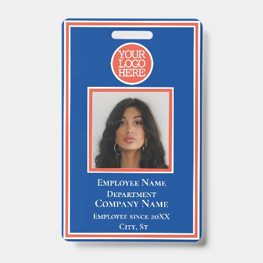 Firmenlogo Modern Orange Blue Company Ausweis (Front)