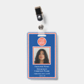 Firmenlogo Modern Orange Blue Company Ausweis (Front with Clip)