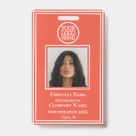 Firmenlogo Modern Orange Employee Id Ausweis