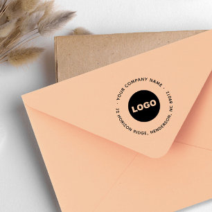 Firmenlogo Modern Round Rücksendeadresse Slogan Permastempel