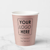 Firmenlogo Moderne Berufliche Rose Gold Pappbecher (Rückseite)