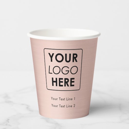 Firmenlogo Moderne Berufliche Rose Gold Pappbecher (Vorderseite)