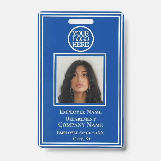 Firmenlogo Moderne, blaue weiße Mitarbeiterkennung Ausweis (Vorderseite)