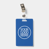 Firmenlogo Moderne, blaue weiße Mitarbeiterkennung Ausweis (Rückseite mit Clip)