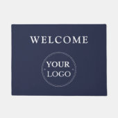 Firmenlogo Moderne blaue Werbung in der Navy Fußmatte (Vorderseite)