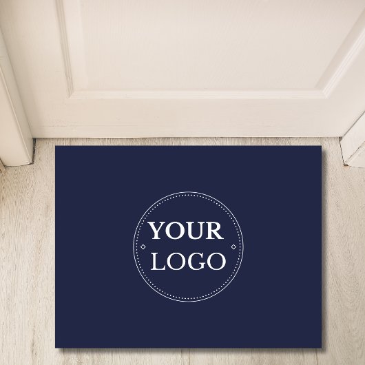 Firmenlogo Moderne blaue Werbung in der Navy Fußmatte