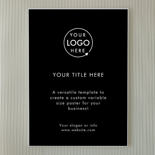 Firmenlogo | Moderne einfache schwarze Werbung Poster