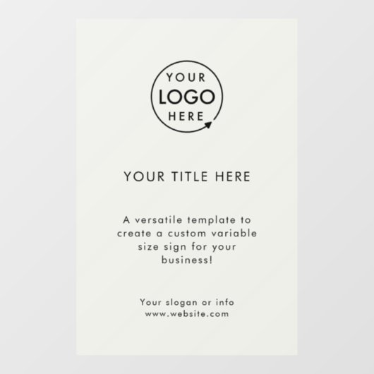 Firmenlogo | Moderne minimale Grauwerbung Fensteraufkleber (Blatt)