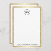 Firmenlogo | Moderne Minimalistische Goldgrenze Ge Dankeskarte (Vorne/Hinten)