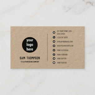 Firmenlogo Moderne Minimalistische Social Media-Ic Visitenkarte