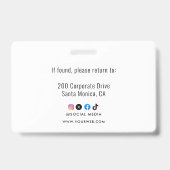 Firmenlogo | Moderne Mitarbeiter Ausweis (Rückseite)