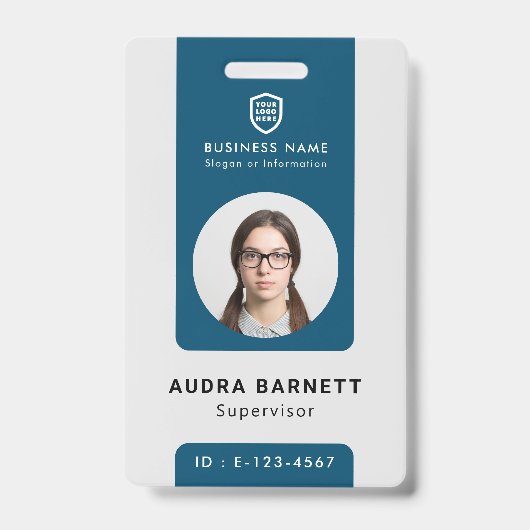 Firmenlogo | Moderne Mitarbeiter BA Ausweis (Vorderseite)
