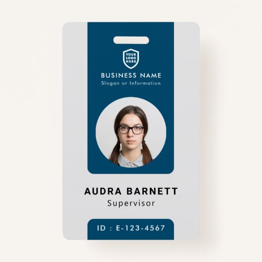 Firmenlogo | Moderne Mitarbeiter BA Ausweis (Vorderseite)