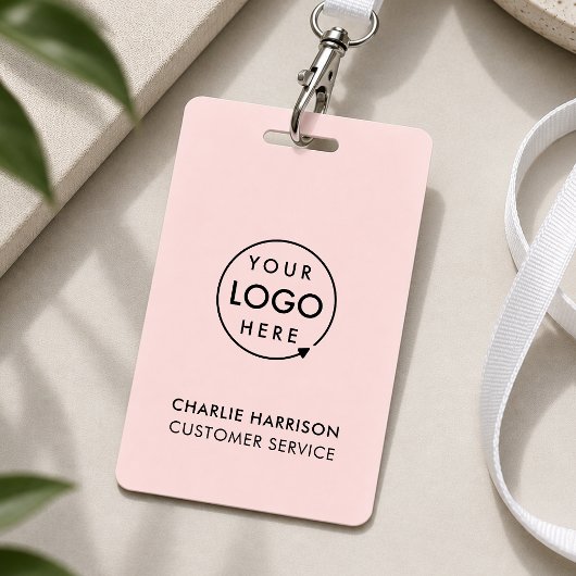 Firmenlogo | Moderne rosa Mitarbeiter Ausweis