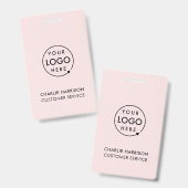 Firmenlogo | Moderne rosa Mitarbeiter Ausweis (Vorder- & Rückseite)