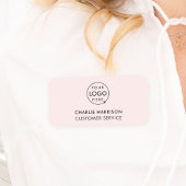 Firmenlogo | Moderne rosa Mitarbeiter Namensschild